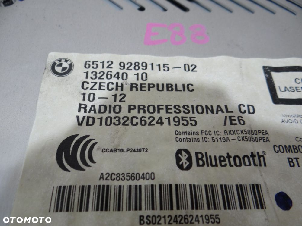 RADIO CD PROFESSIONAL BMW E88 9289115 - 5