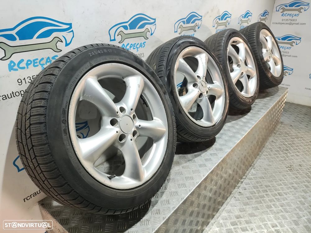 - Conjunto Jantes 17 Originais Mercedes Benz Class C W203 7,5J 8,5J ET34 ET36 5x112 - 10