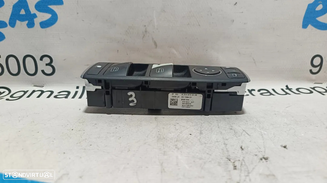 COMUTADOR VIDROS ESPELHOS MERCEDES BENZ CLASS C W204 A2048703558 2048703558 BOTÃO BOTÕES INTERRUPTOR - 3