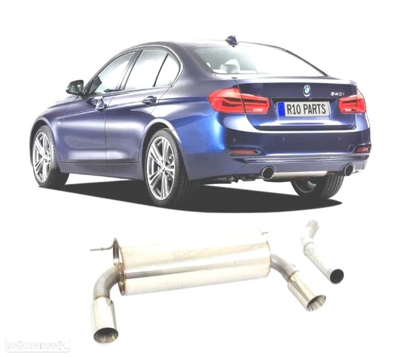 LINHA DE ESCAPE ESPORTIVO BMW F30 316 320 325 LOOK M DUPLA SAÍDA - 1