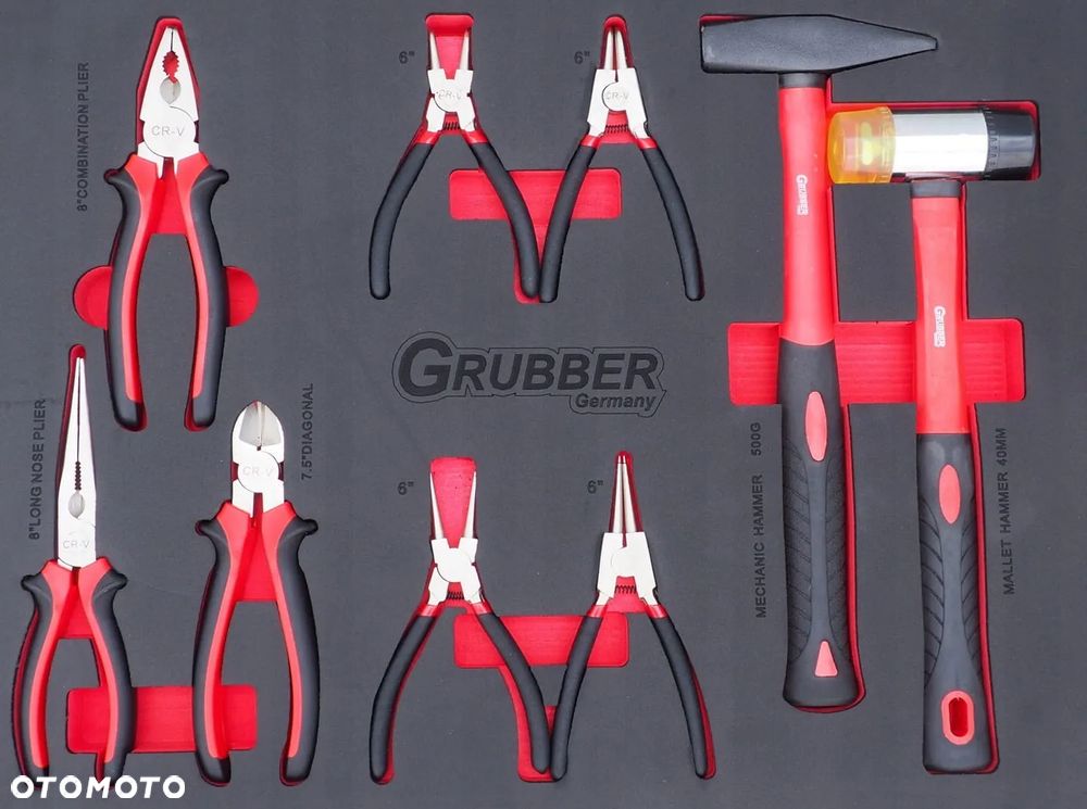 Wózek narzędziowy Szafka narzędziowa z wyposaż. GRUBBER 235ele WN236 - 12