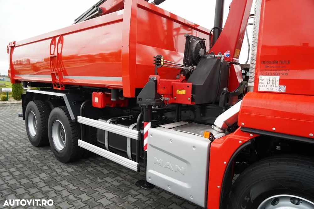 MAN TGS 26.400 / 6x4 / BASCULĂ DUBLĂ + HDS HMF 1530 K2 / HIDRODOXIE LATERALĂ / GRAPPER / TELECOMANDĂ / NAVIGAȚIE / - 20