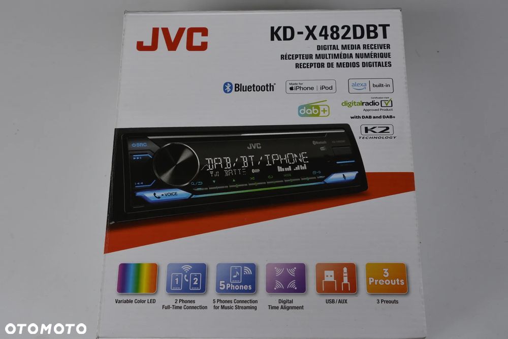 JVC KD-X482DBT Radio samochodowe AUX DAB / DAB+ Bluetooth VarioColor - 3