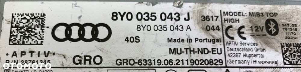 AUDI A3 MIB3 TOP HIGH CZYTNIK MMI MIB3 8Y0035043J - 9
