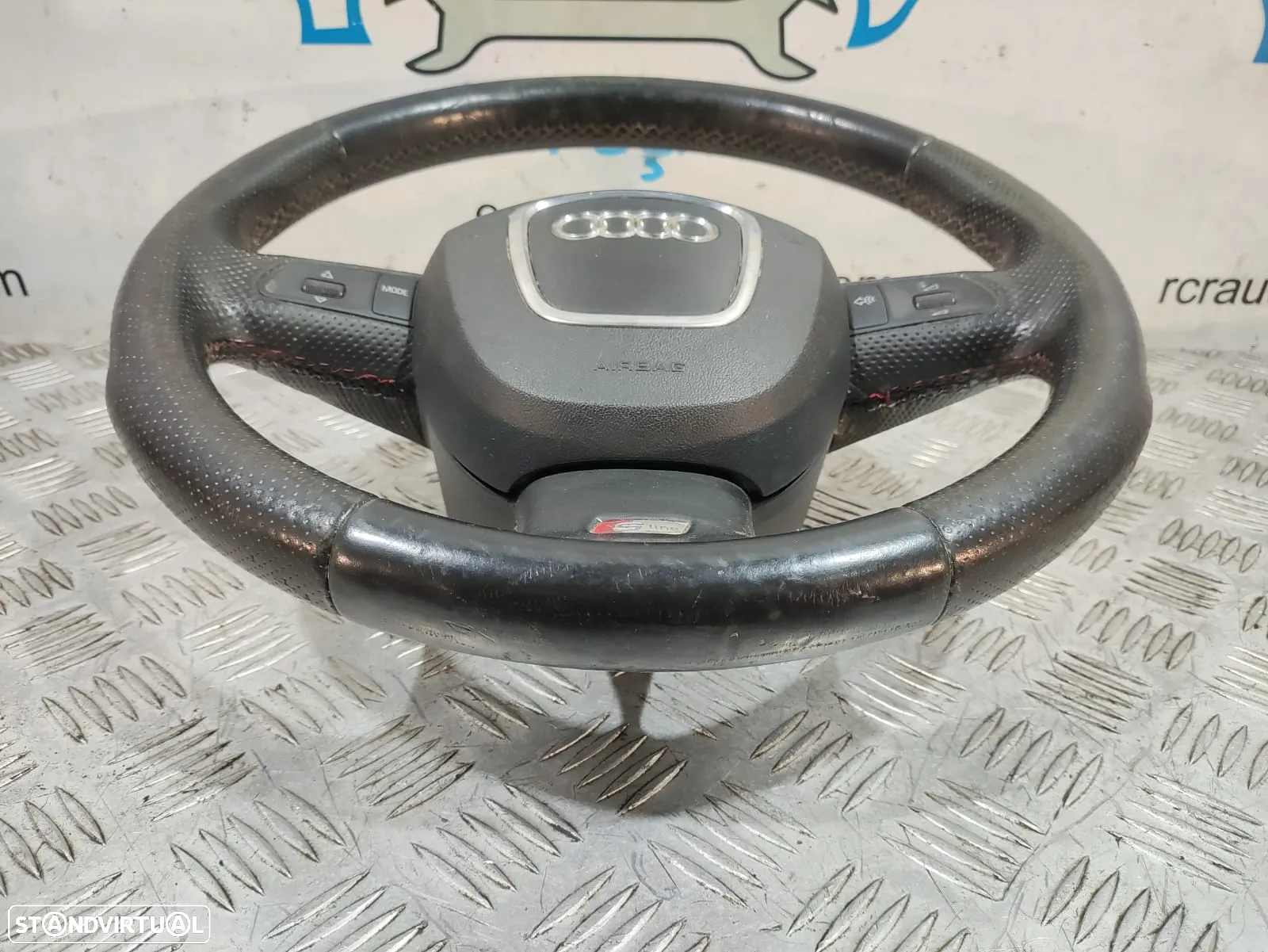 Volante + Airbag Audi A6 C6 S-Line em Pele Perfurada - Guiador / S Line / A4 / A5 / Completo / Sline / Comandos Multifunções - 4
