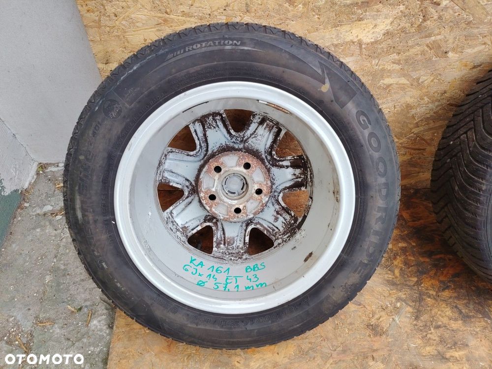 VW BBS 6JX14 5X100 ET43 fi 57,1mm FELGI ALU KOMPLET X4 HANKOOK 185/60R14 - 7