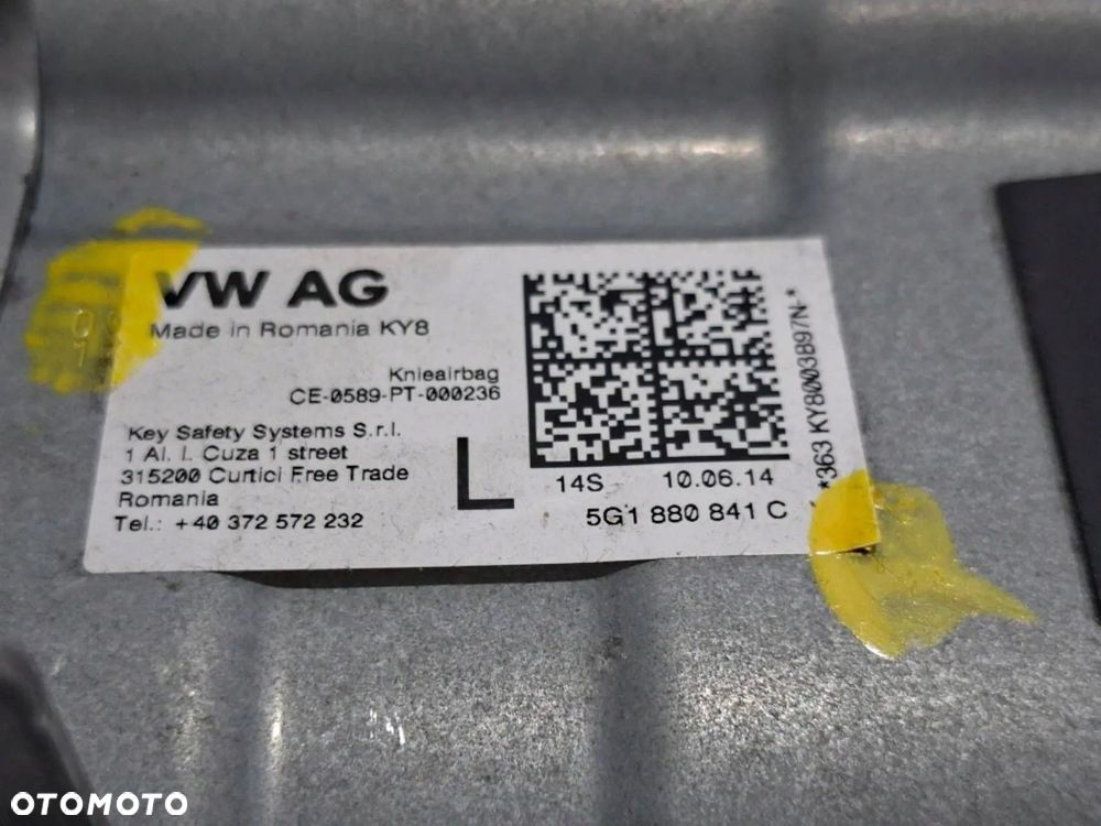Volkswagen Golf VII 2014 Poduszka kolanowa kolanówka airbag 5G1880841C - 11