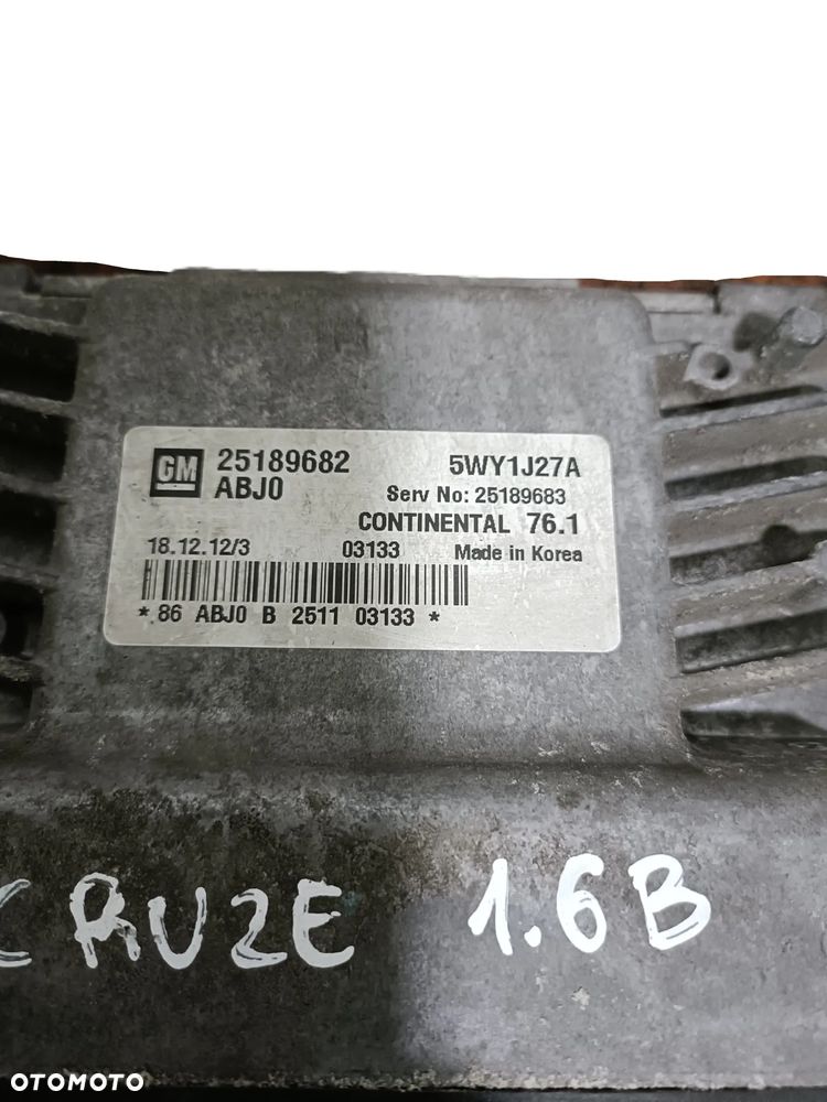 CHEVROLET CRUZE 12-16 1,6 B sterownik komputer silnika 25189682 * - 2