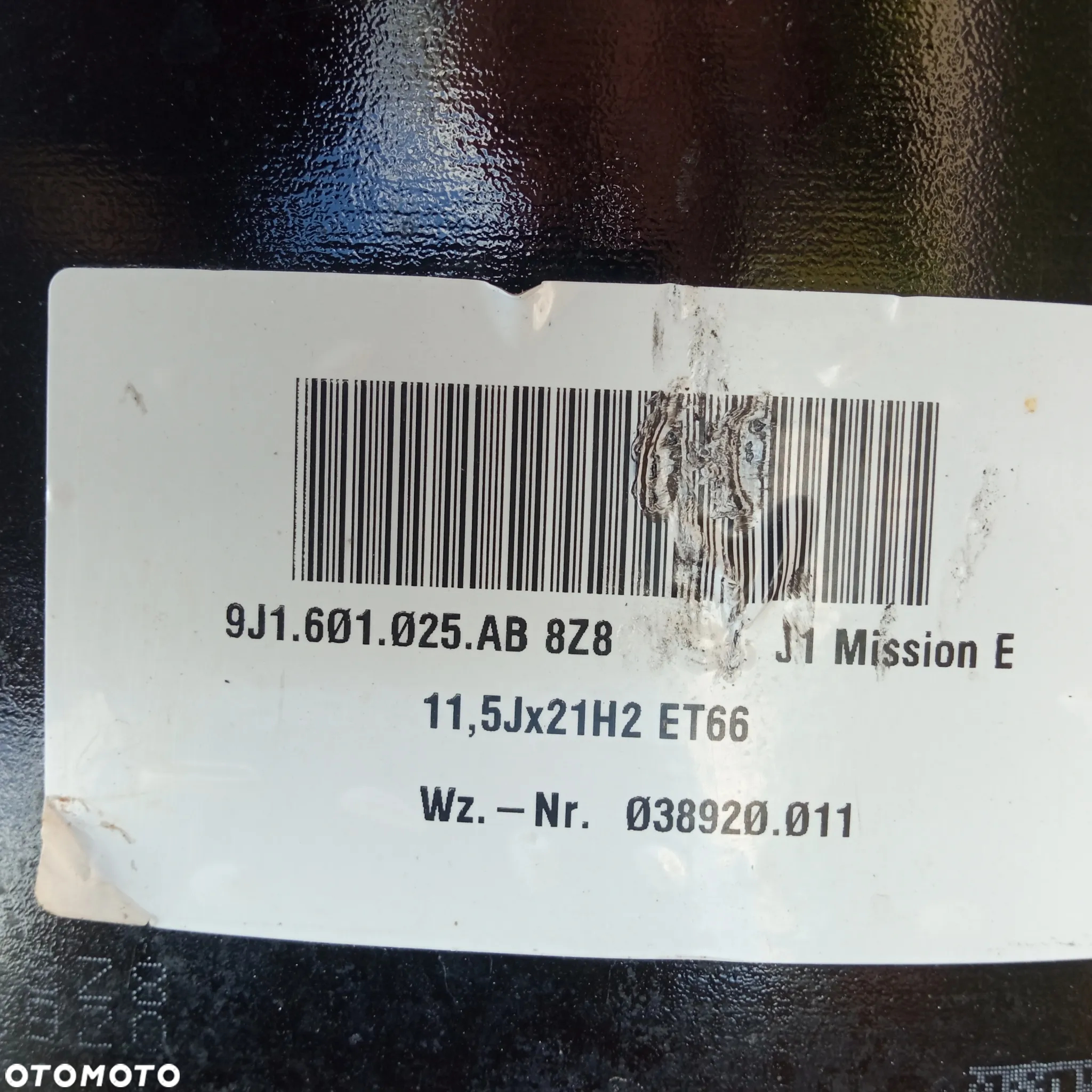 FELGA 21 PORSCHE TAYCAN 9J1 11,5x21 ET66 5x130 9J1601025AB TYLNA ORYGINAŁ - 6