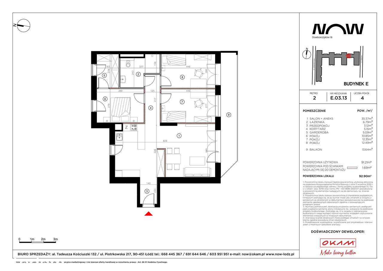 4-pokojowe mieszkanie 92m2 + balkon Bezpośrednio - Pełny obrazek: 2/8