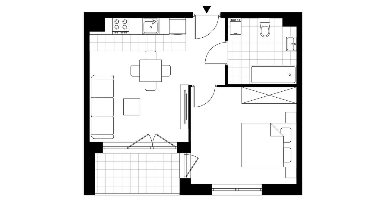 2-pokojowe mieszkanie 38m2 + loggia - Pełny obrazek: 3/15