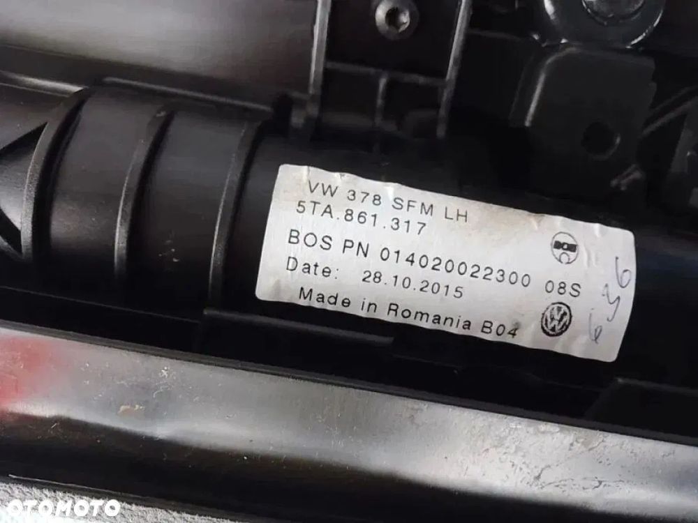 Vw Touran III 5TA 15- Boczek Drzwi Tylny Lewy Tył Tapicerka Roleta 5TA861317 - 8