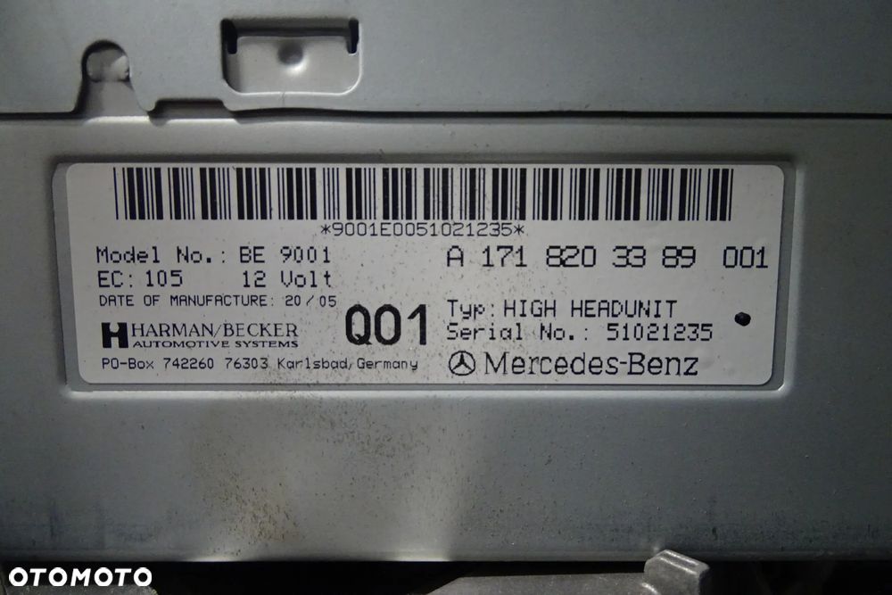 MERCEDES SLK W171 RADIO CD NAWIGACJA GPS NAVI DUŻA COMAND A1718203389 - 4