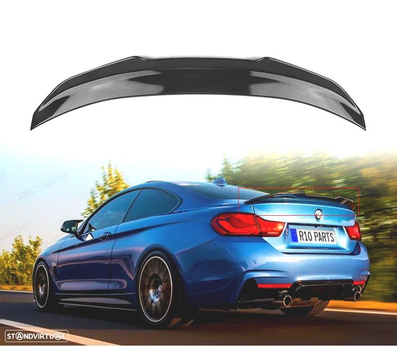 SPOILER BMW F36 GRAN COUPE LOOK PSM PRETO BRILHANTE - 1