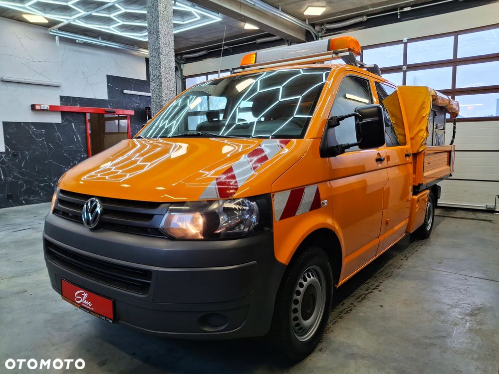 Volkswagen Transporter T5 Lift Doka Brygadówka Serwisowy Drogowy Półki Szuflady Warsztat Auto Warsztat Służba Drogowa Pomarańczowy Mobilny Serwis - 2