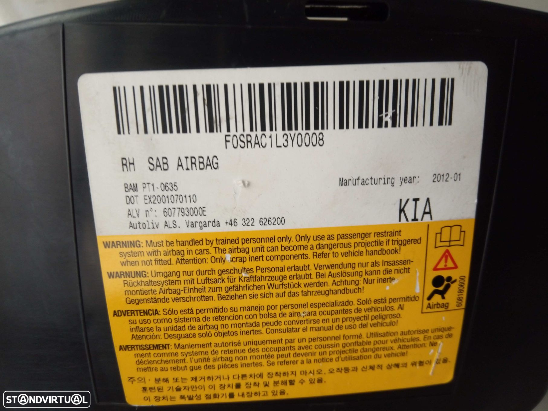 Airbag Banco Dto Kia Pro Ceed (Ed) - 2