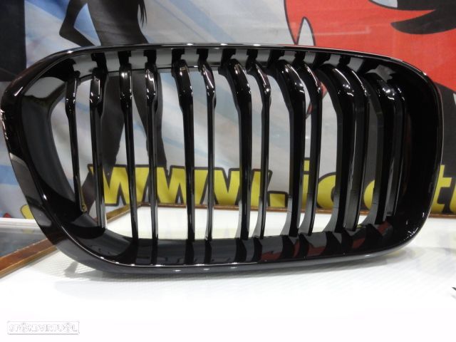 Grelha frontal BMW F20 / F21 LCI +15 M2 look / dupla lamina preto piano brilhante - 5
