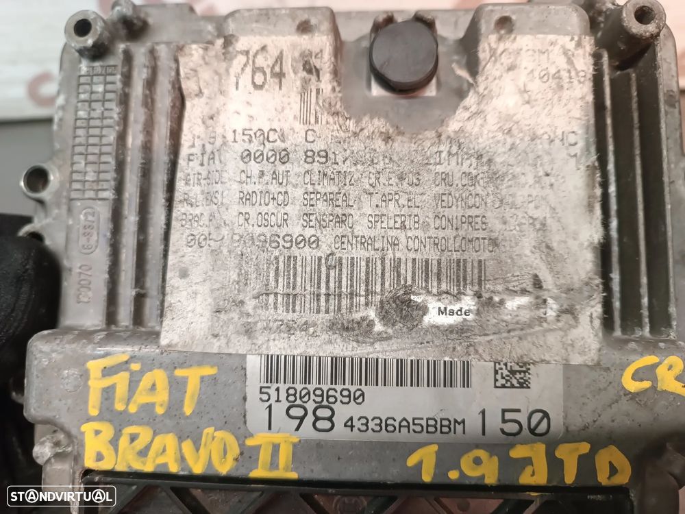 UNIDADE / CENTRALINA DO MOTOR FIAT BRAVO II 1.9JTD 51809690 0281013580 - 3