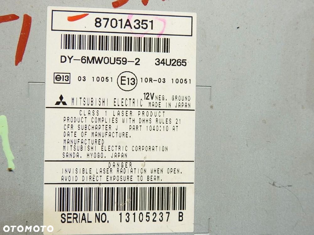 RADIO FABRYCZNE MITSUBISHI ASX 8701A351 - 5