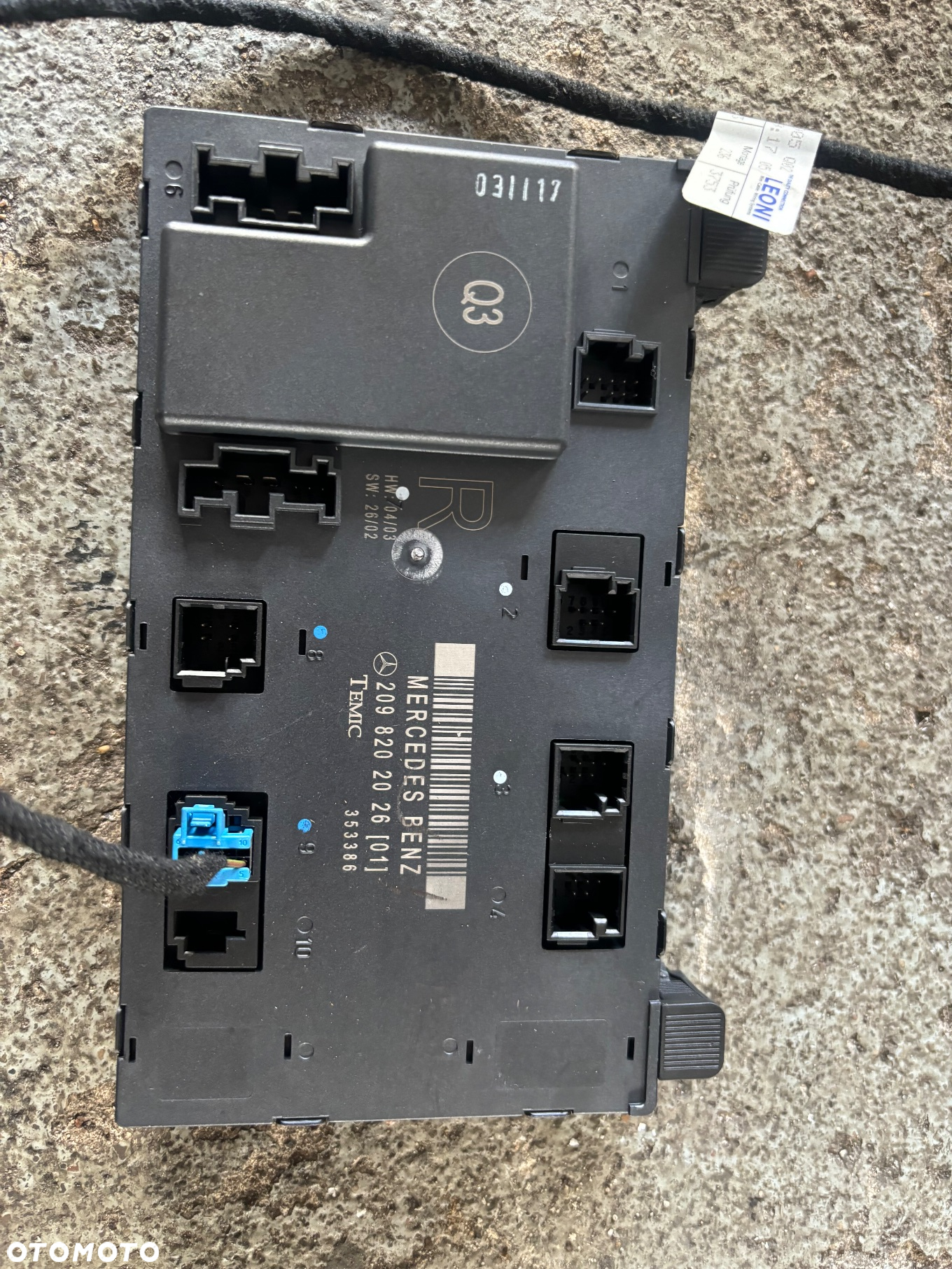 MERCEDES CLK W209 MODUL STEROWNIK DRZWI PRAWY PRZOD 2098202026 - 2