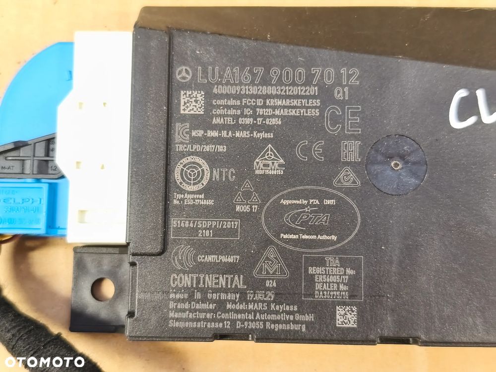 STEROWNIK MODUŁ KEYLESS A1679007012 MERCEDES CLA W118 - 2