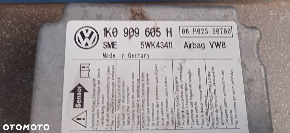Moduł sensor Airbag Seat Altea 1K0909605H - 3