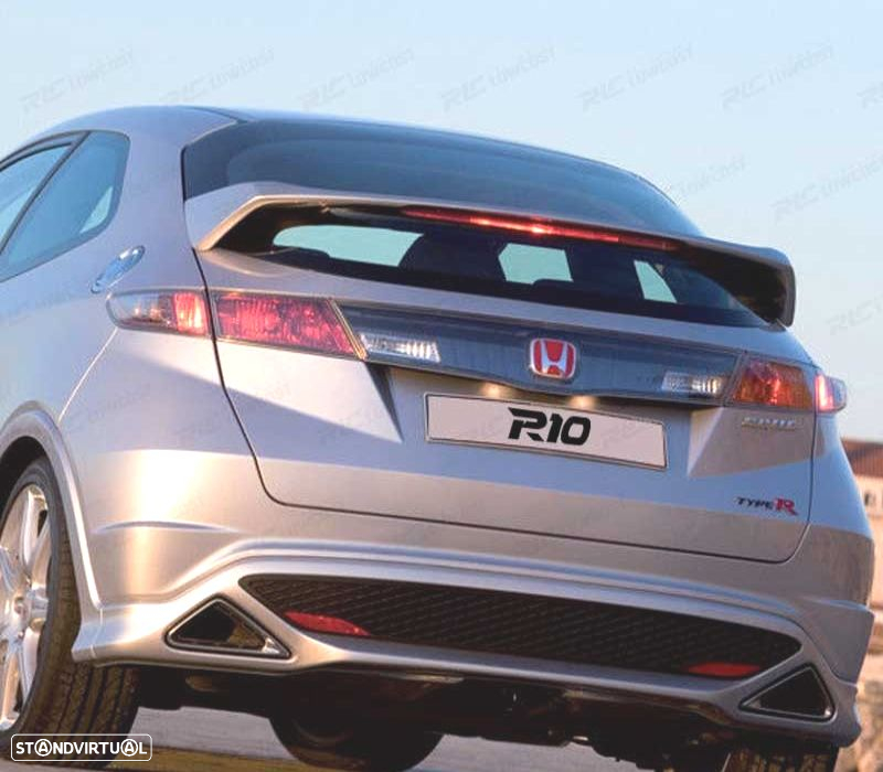 AILERON SPOILER TRASEIRO HONDA CIVIC 8 HATCHBACK 08-12 LOOK R - 3