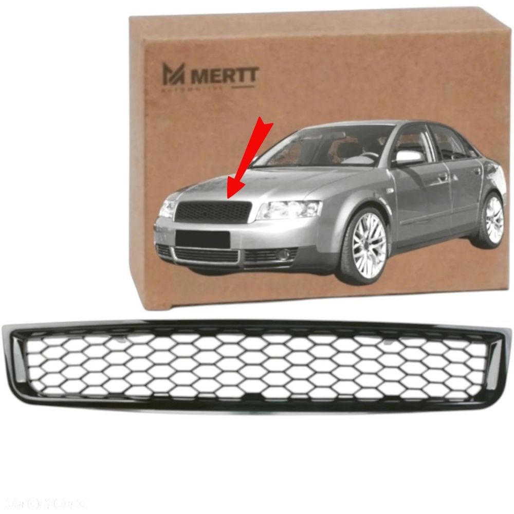 AUDI A4 B6 00-04 ATRAPA KRATKA przednia GRILL CZARNA RS LOOK - 3