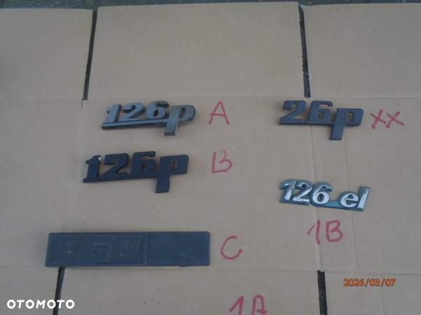 logo emblemat znaczek napis zaślepka kierownicy klakson tylna klapa 126p 126 p maluch 650 fiat fsm fiat el oryginał