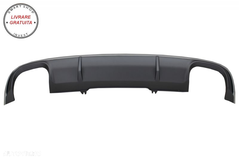 Difuzor Bara Spate cu Ornamente Evacuare AUDI A4 B9 8W Sedan/Avant (2016-2018) S4 - livrare gratuita - 2