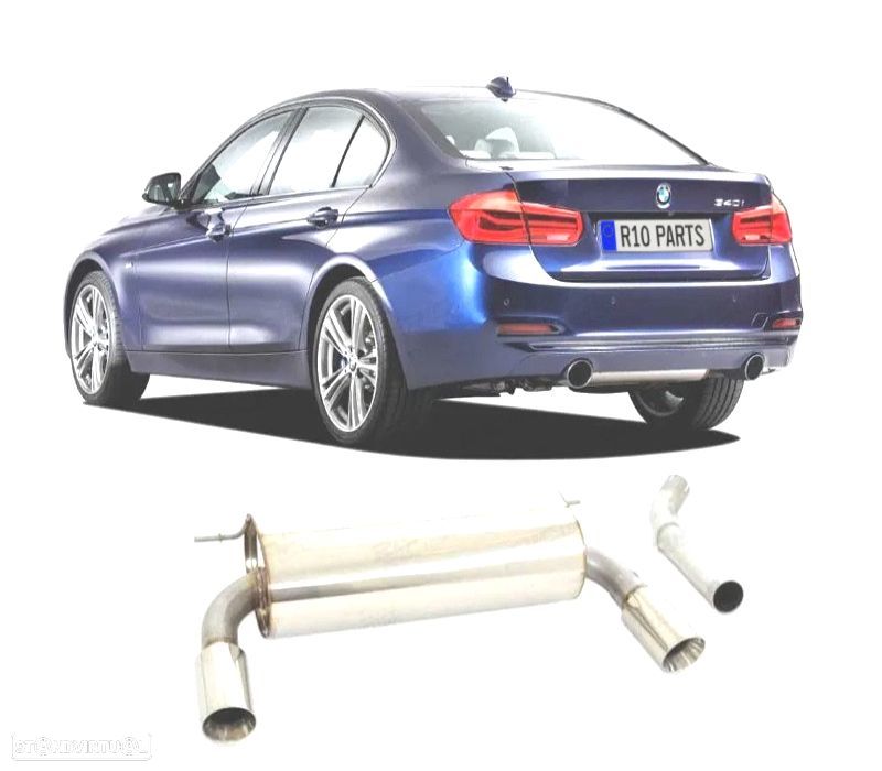 LINHA DE ESCAPE ESPORTIVO BMW F30 316 320 325 LOOK M DUPLA SAÍDA - 1
