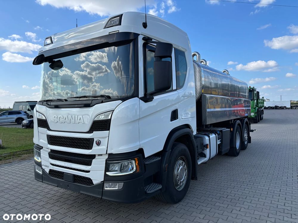 Scania P 410 6x2 ostatnia oś skrętna i podnoszona cysterna do odbioru mleka zabudowa MAGYAR - 1