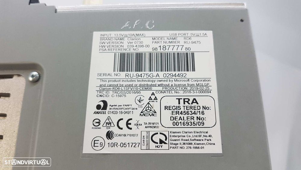 SISTEMA AUDIO / RADIO CD CITROEN C3 FEEL - 5