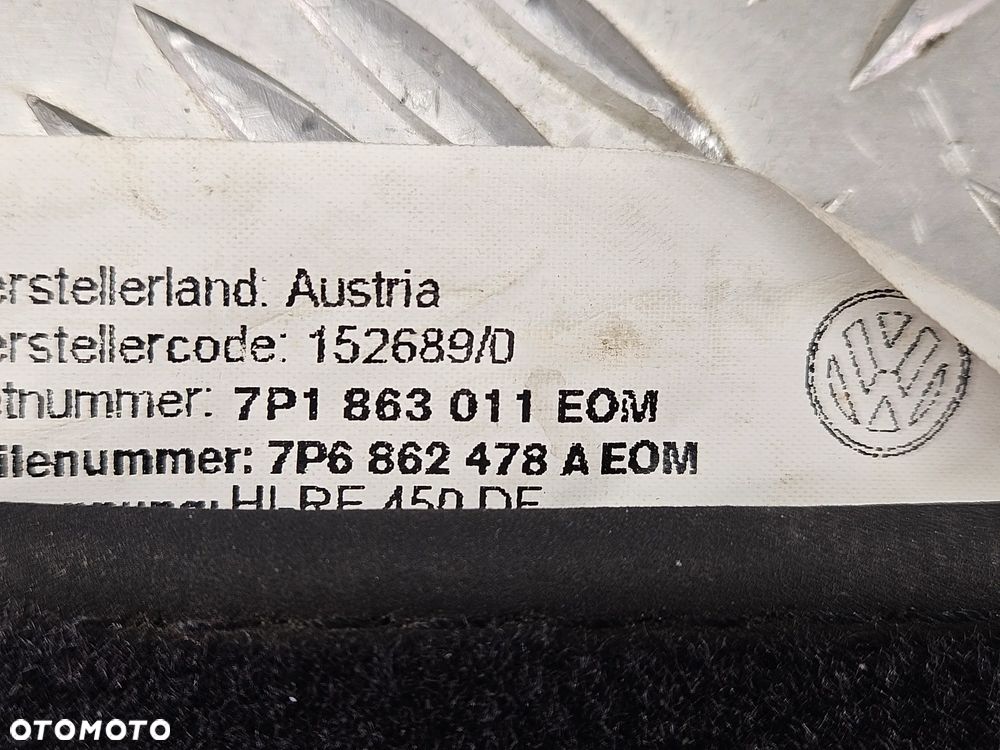VW TOUAREG 7P 10-18R WYCIERACZKI DYWANIKI WELUROWE CZARNE KOMPLET PRZOD TYL 7P1863011 LOB 7P6862478A ORYGINAL - 6