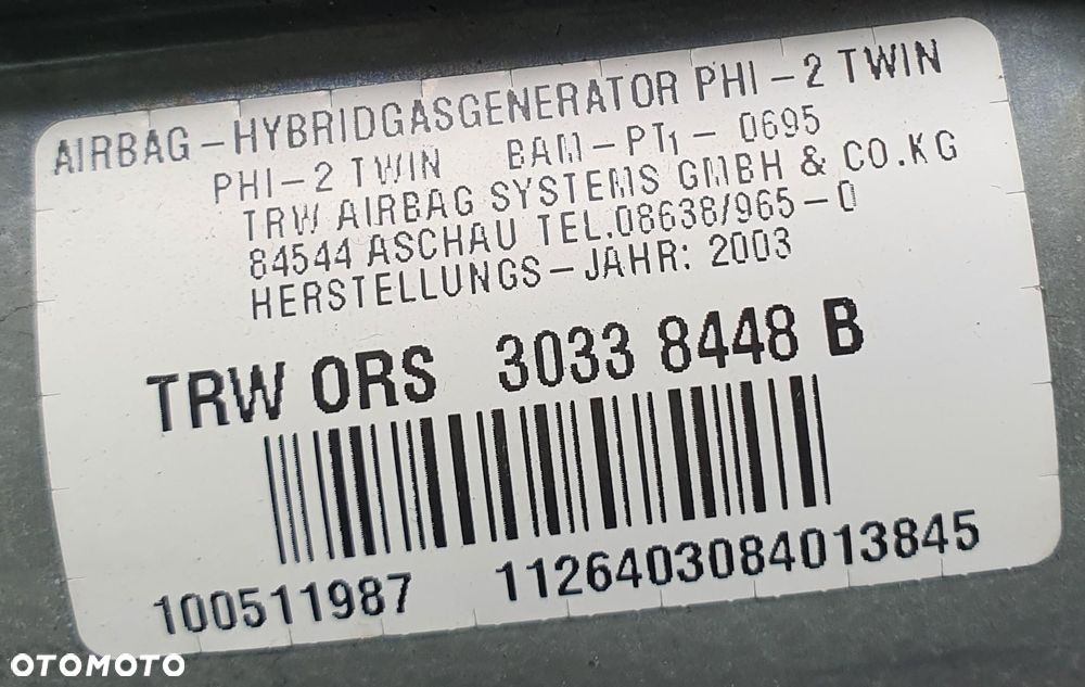PODUSZKA AIRBAG AIR BAG PASAŻERA FORD FOCUS MK1 3033-8448-B - 6