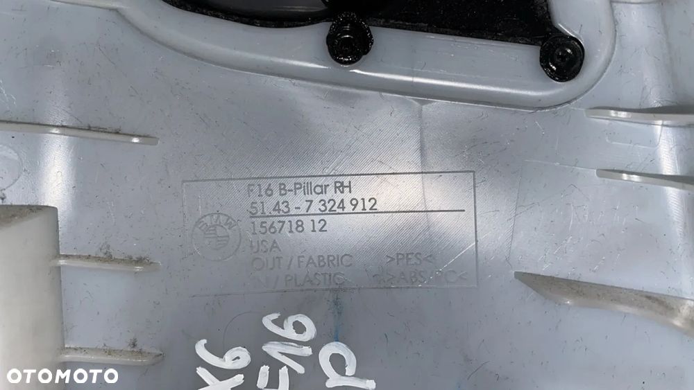 BMW X6 F16 OSŁONA SŁUPKA PRAWA 7324912 - 3