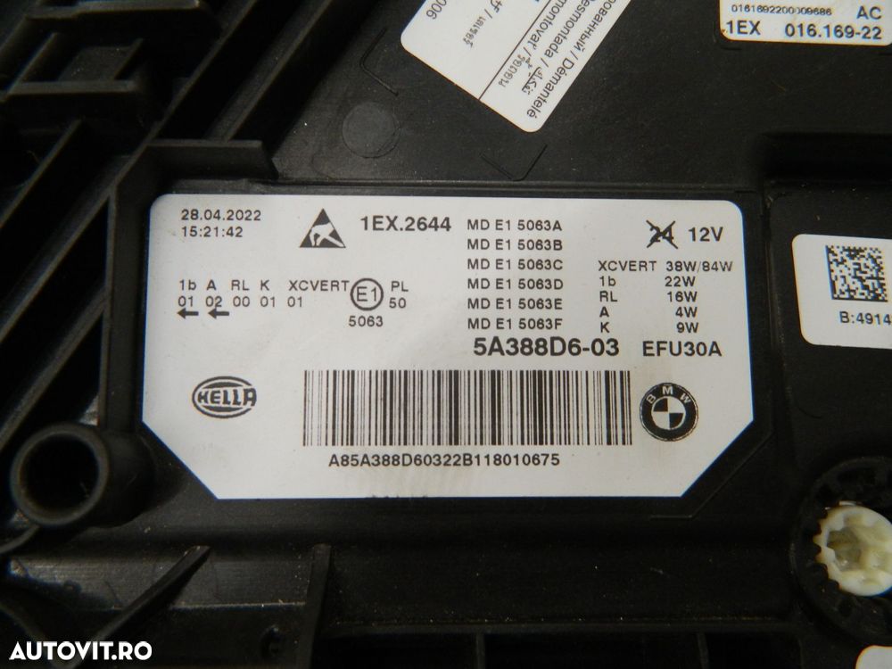 Far dreapta BMW Seria 5 G30 / G31 LCI LASER, 2020, 2021, 2022, 2023,  2024, cod origine 5A388D6-03. - 7