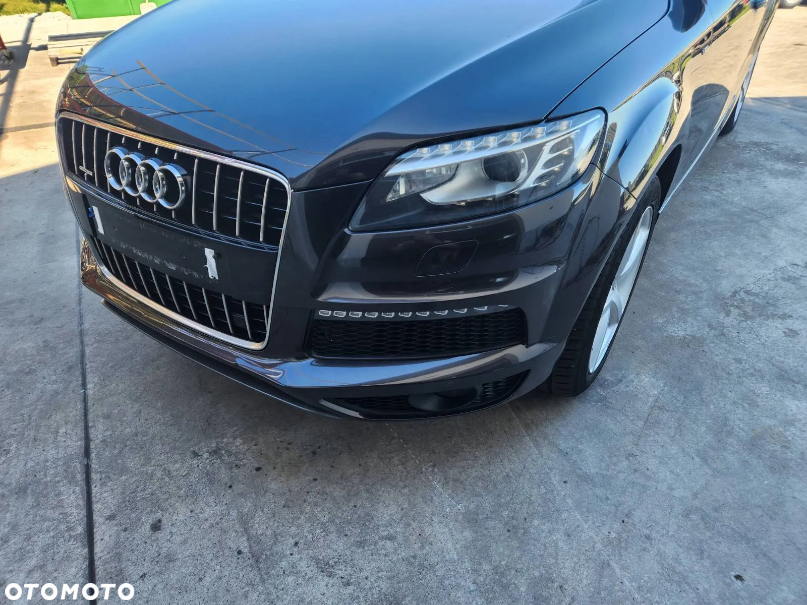AUDI Q7 4L LIFT 09-15R KOMPLETNY PRZOD 3.0 S-LINE ZDERZAK LAMPY MASKA BLOTNIKI PAS BIALY LZ7L - 4