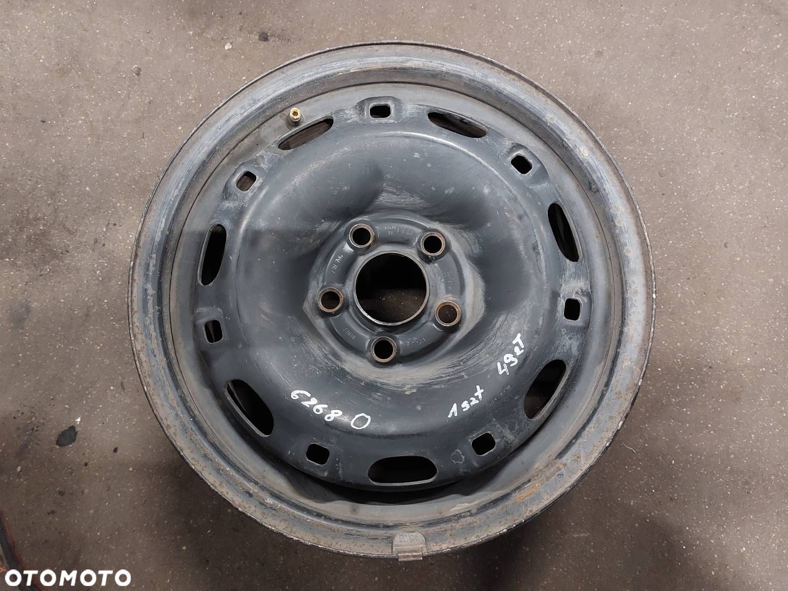 FELGA STALOWA 1 SZT 5x100 6Jx14 ET43 FI57,1 SEAT VW SKODA 6Q0601027F - 1