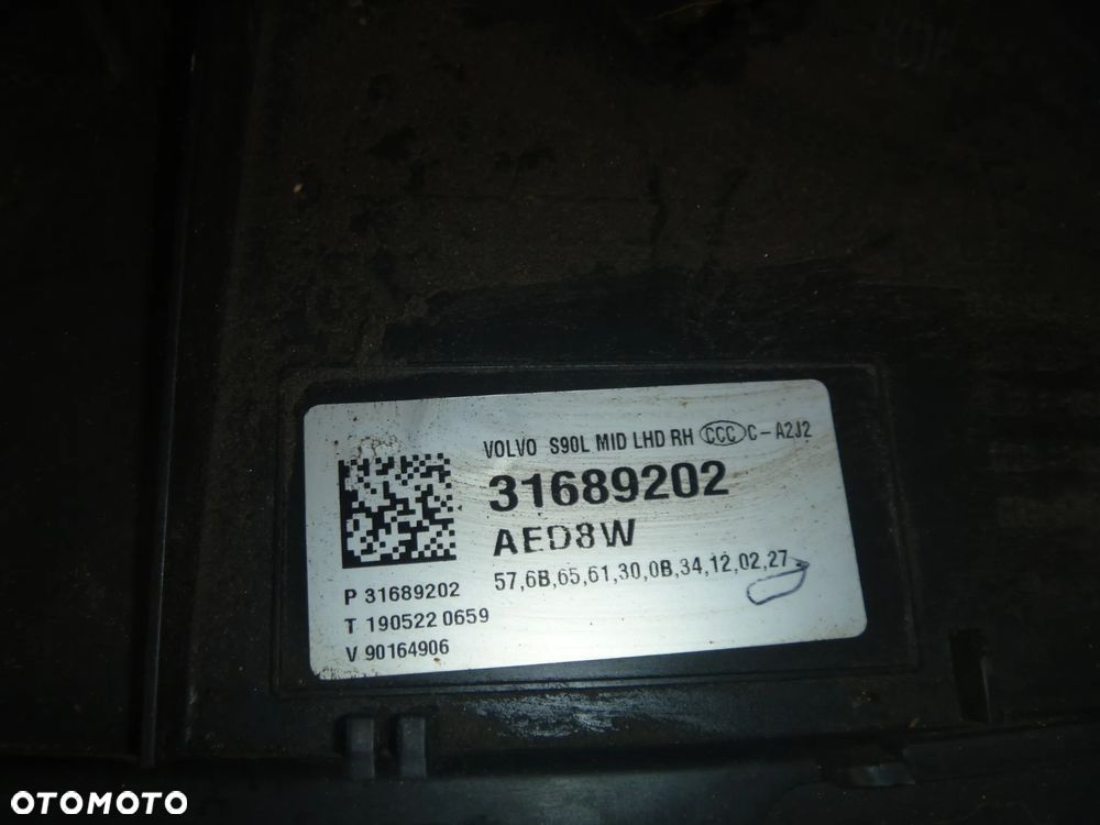 VOLVO S90 V90 16-21 LAMPA FULL LED PRAWA PRZEDNIA ORYGINAŁ ŁADNA  31689202 - 5
