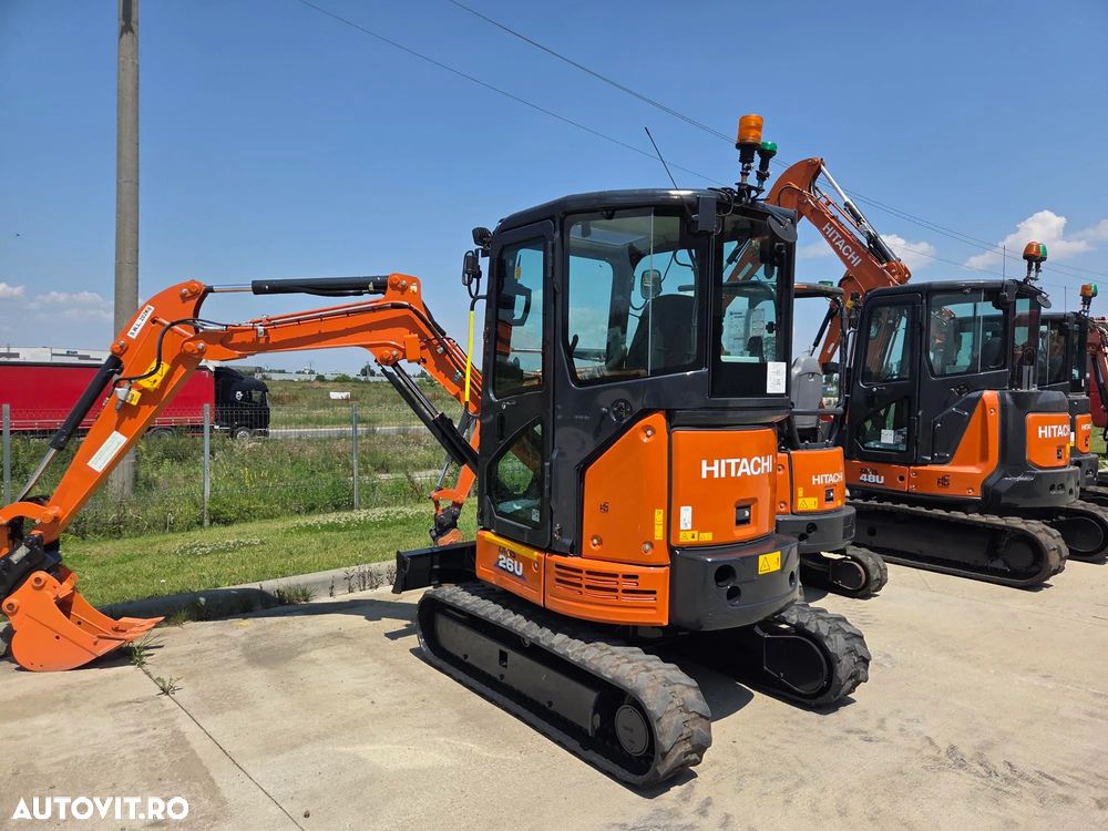 Hitachi ZX26U-6, 2,7tone, 2025, 995h, CUPLA RAPIDA HIDRAULICA+3 CUPE NOI, inst picon pe brate, senile cauciuc 90% ok, latime 1,5m, adancime sapare 3m, ridica 1,7tone, posibilitate leasing 4 ani, CA NOU-PROMOTIE 31.900 EUR+Tva - 33