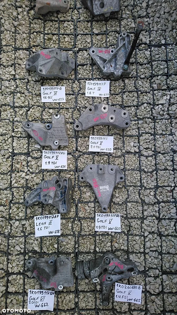VW ŁAPY NR1 0-650  VOLKSWAGEN AUDI SEAT SKODA ALUMINIOWE ŁAPA MOCOWANIE PODSTAWA - 30