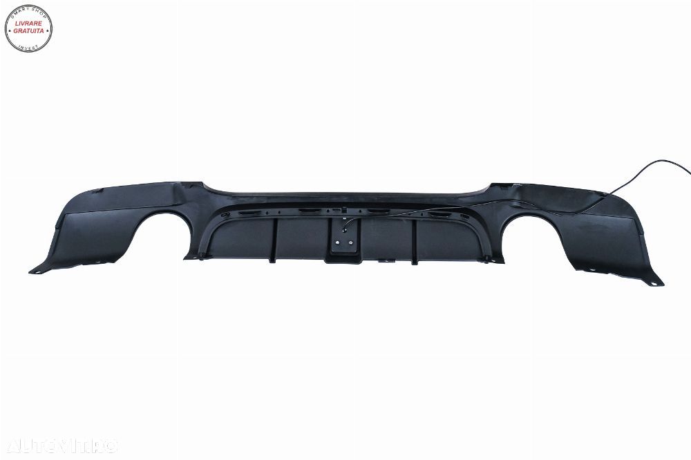 Difuzor Bara Spate cu LED BMW Seria 3 E90 E91 (2004-2012) M Design Negru Lucios- livrare gratuita - 8