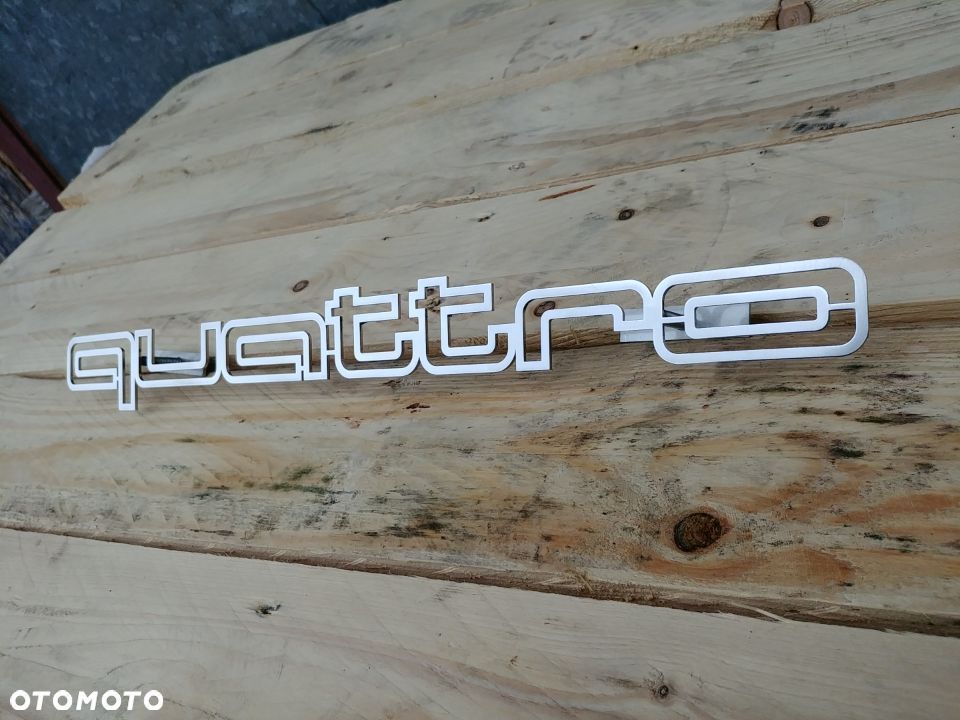 Logo Emblemat QUATTRO Napis 100% Stal Nierdzewna AUDI Gril Atrapa - 6