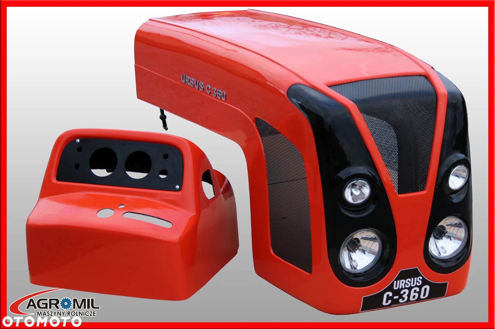 Maska ciągnikowa tworzywo Ursus C360 C-360 model 03 czerwona - 1
