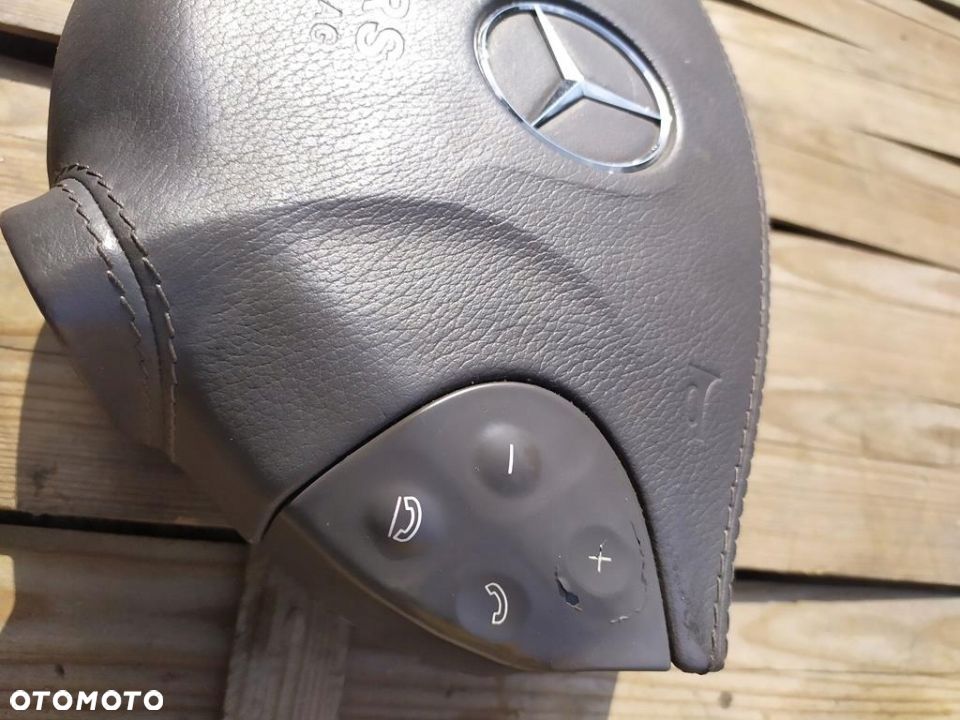 MERCEDES W211 AIRBAG KIEROWNICY PODUSZKA SKÓRZANA SZARA - 7