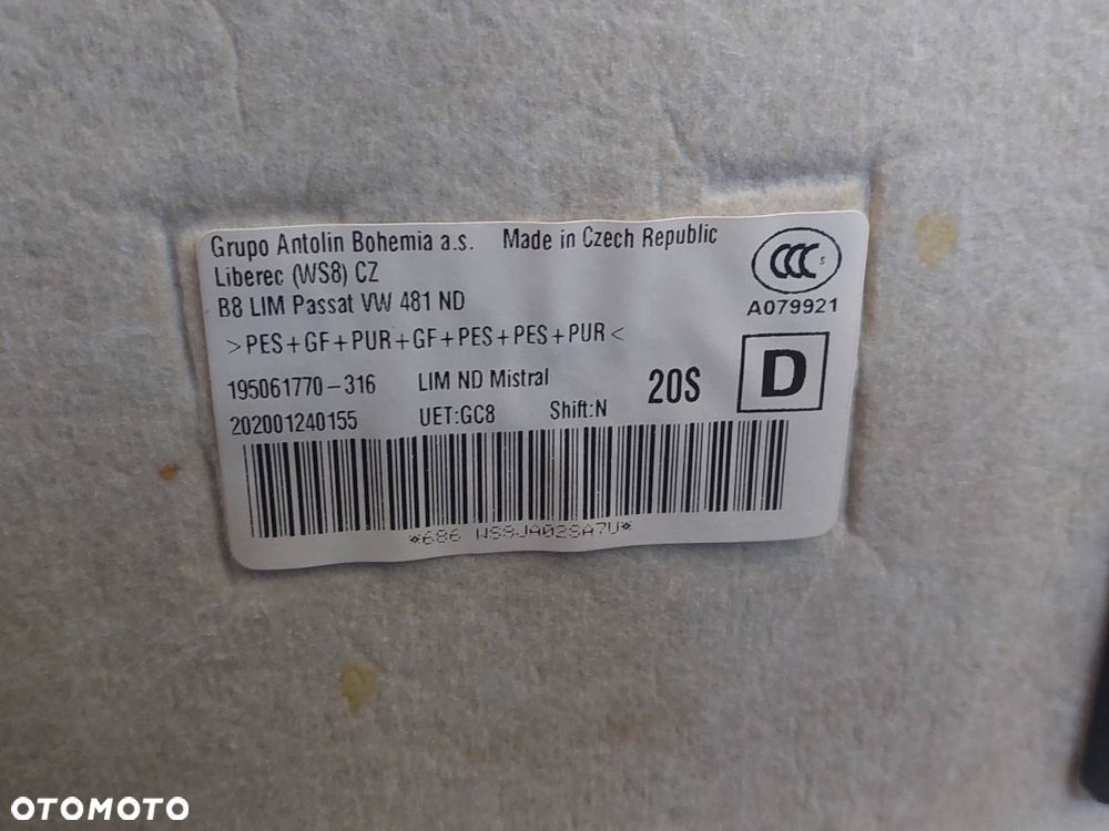 PODSUFITKA VOLKSWAGEN PASSAT B8 LIFT SEDAN 3G5867501A - 6