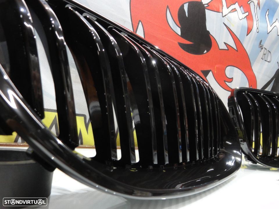 Grelha frontal BMW E92 / E93 LCI 10-13 M4 look / dupla lâmina em preto piano brilhante - 5