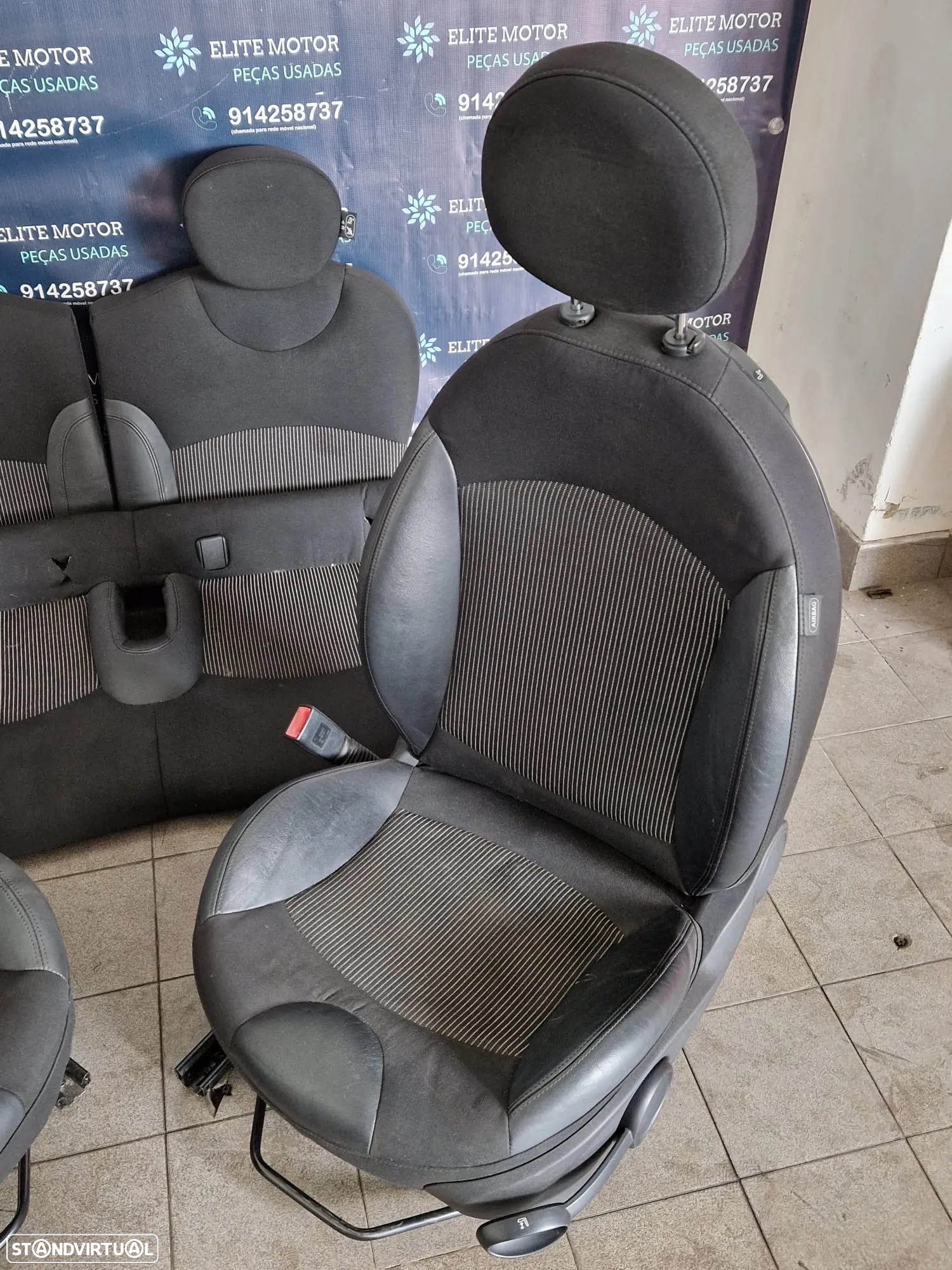 Jogo de bancos usados MINI ONE COOPER R56 PELE E TECIDO - 5
