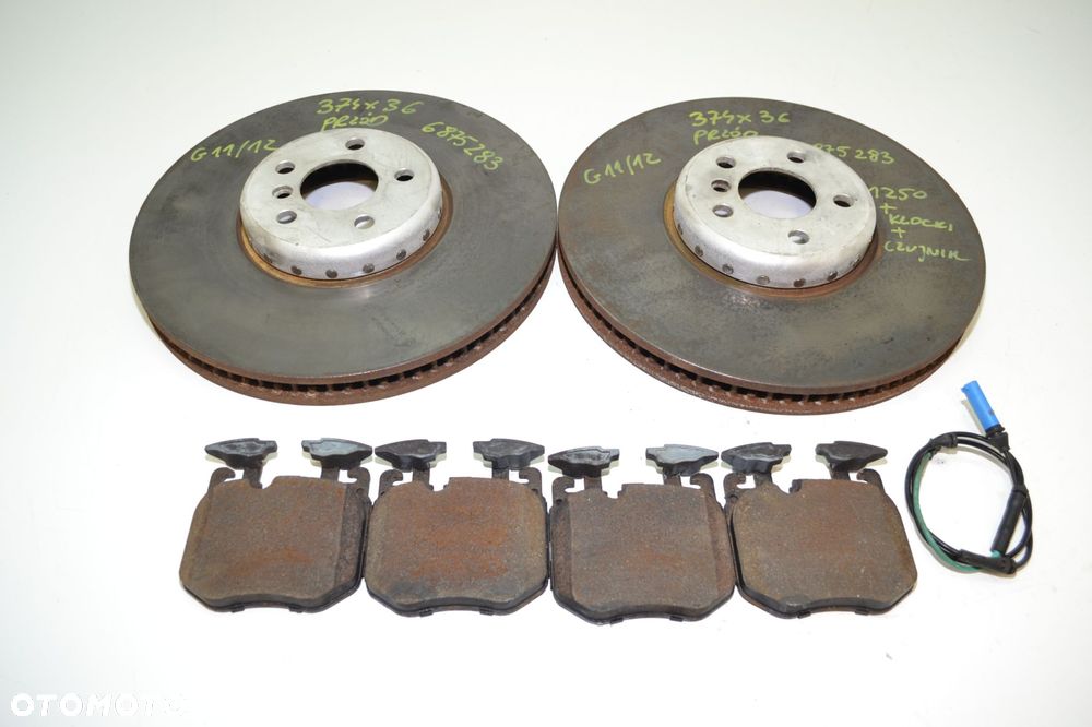 BMW G11 G12 730D XDRIVE TARCZE HAMULCOWE PRZÓD KLOCKI CZUJNIK ZESTAW - 1